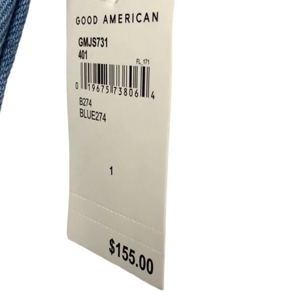 Good American | Fit For Success Blue Denim Jumpsuit NWT - Picture 2 of 5